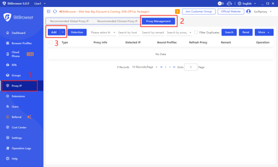 Add proxy in Bitbrowser
