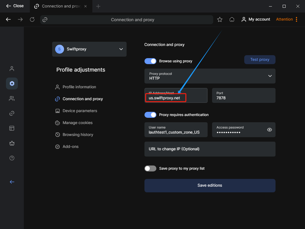 lauth usa proxy setting