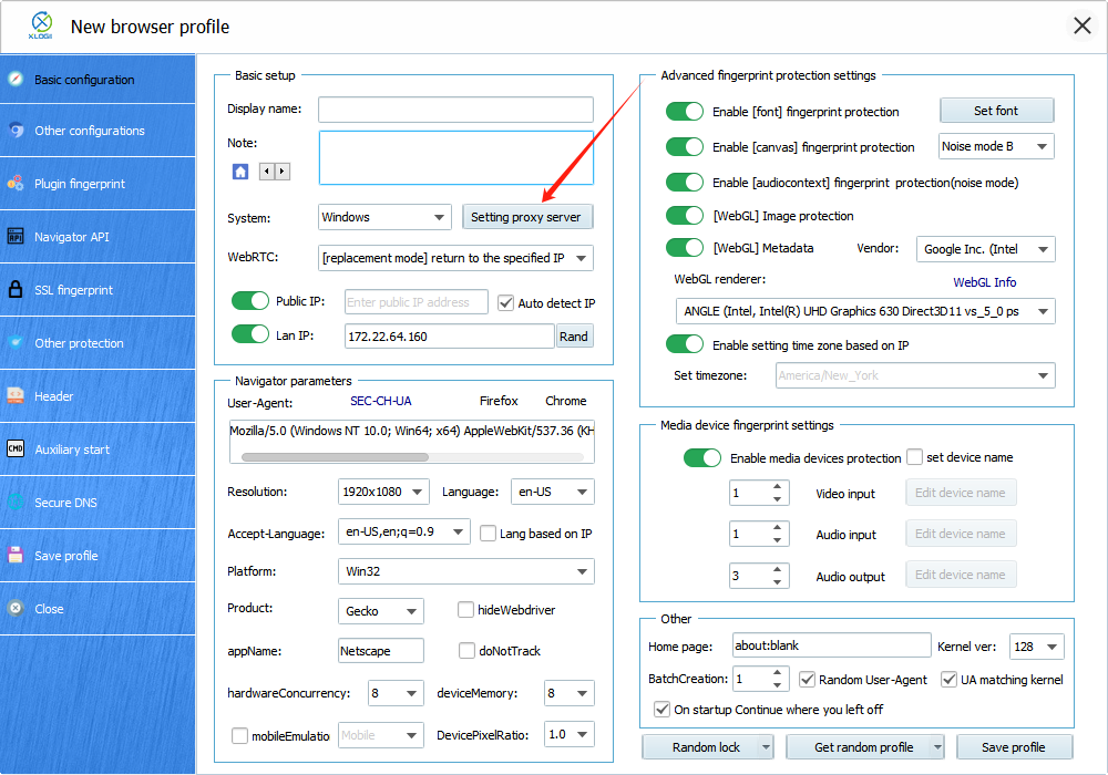 setting up proxies in XLogin
