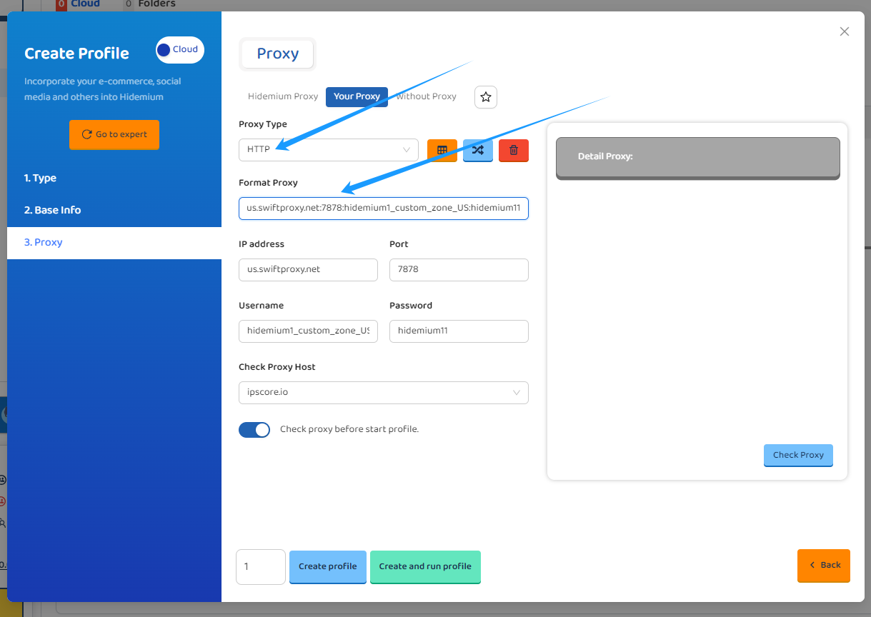PROXY INFORMATION IN HIDEMIUM