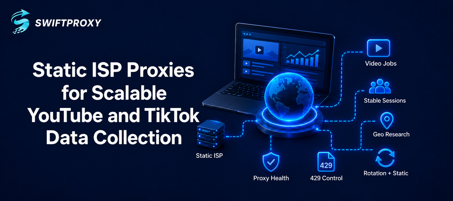 Static ISP Proxies for Scalable YouTube and TikTok Data Collection
